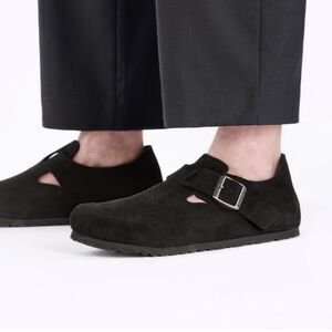 BIRKENSTOCk Black Suede London Clog-39 NEW!